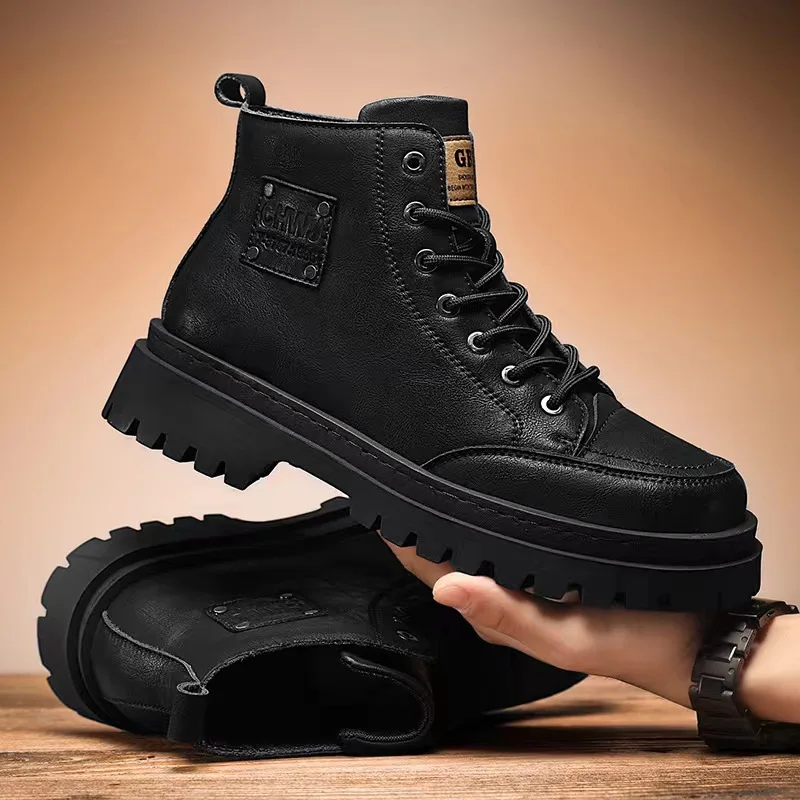 Sewing Nylon - Botas masculinas de alta qualidade plataforma