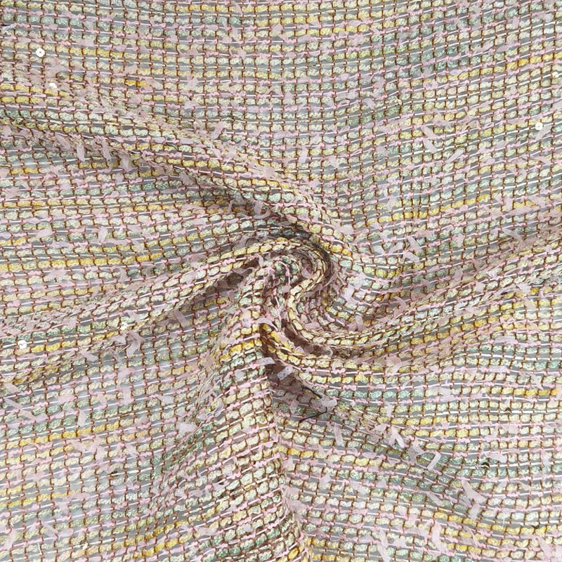 Sewing Tweed Fabric - Tecido Tweed Leve Vazado com Fita