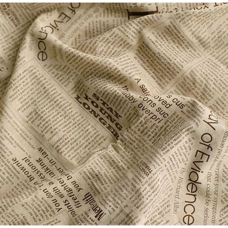 Sewing Tweed Fabric - 50x150cm retro jornal carta impressa algodão
