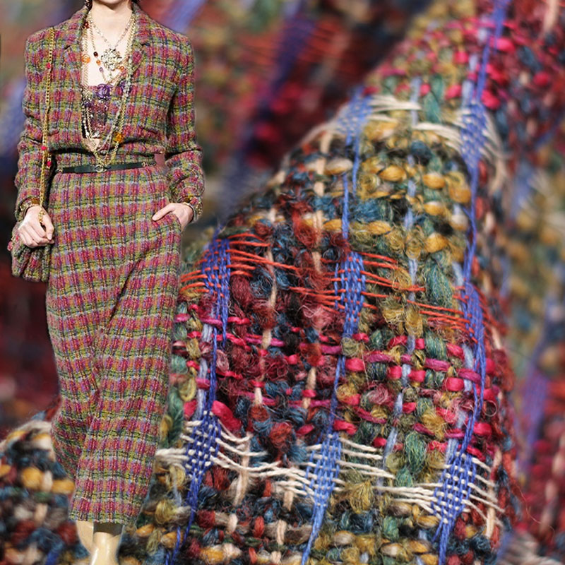 Tecido de tweed trançado tingi - Sewing Tweed Fabric avaliação e preço