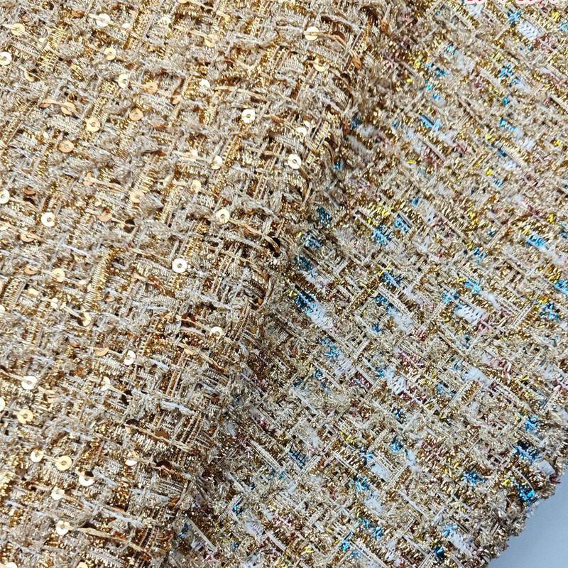 Fio de ouro e lantejoulas ting - Sewing Tweed Fabric avaliação e preço