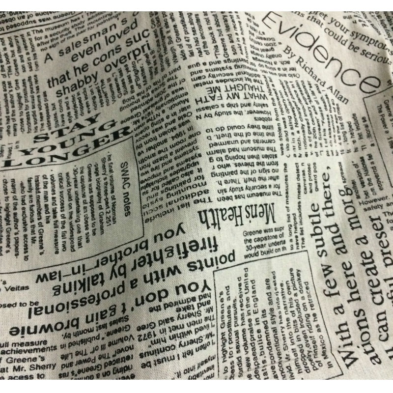 50x150cm retro jornal carta im - Sewing Tweed Fabric avaliação e preço