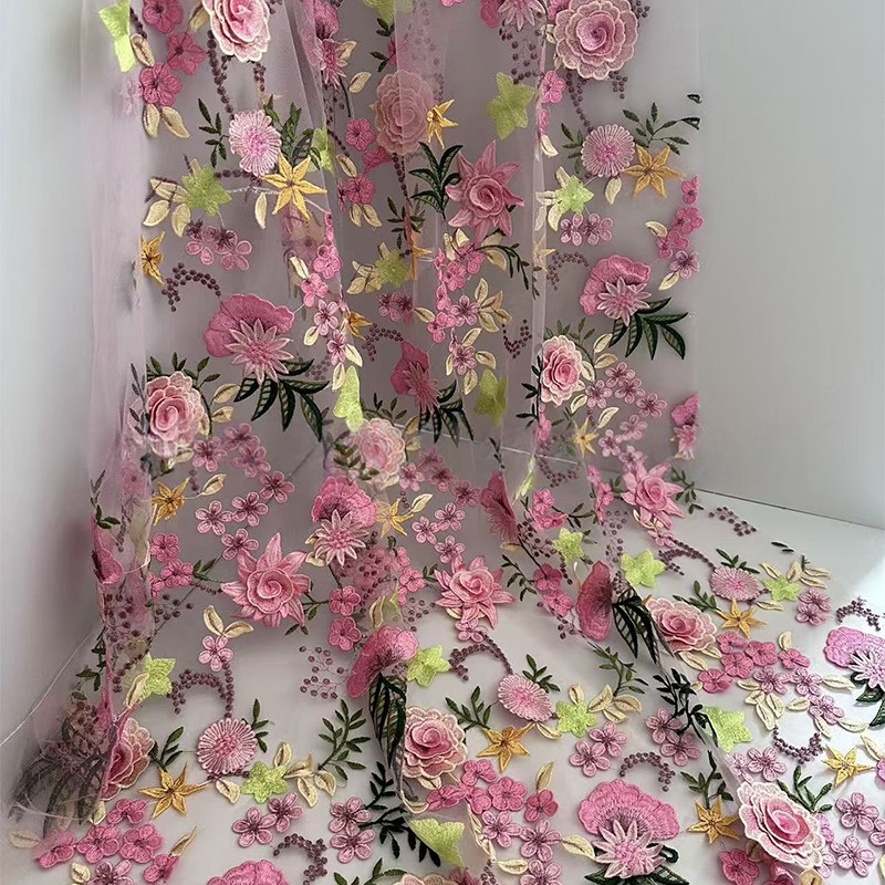 Tecido de Tule Bordado Floral  - Sewing And Textile avaliação e preço