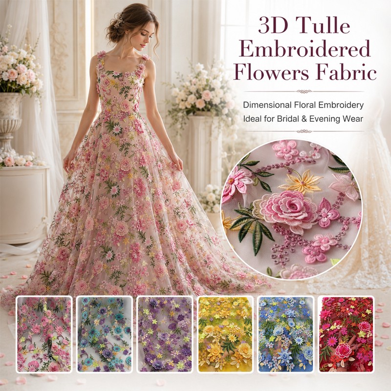 Tecido de Tule Bordado Floral  - Sewing And Textile avaliação e preço
