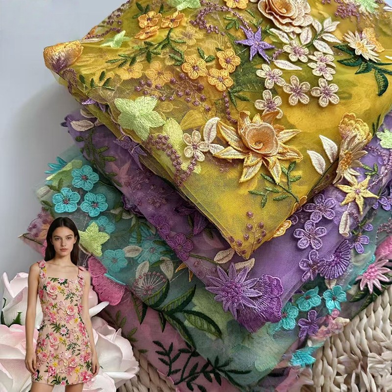 Tecido de Tule Bordado Floral  - Sewing And Textile avaliação e preço