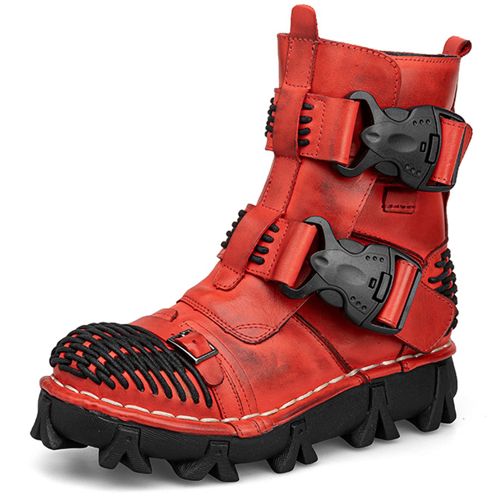 Botas de motocicleta de couro  - Sewing Latex avaliação e preço